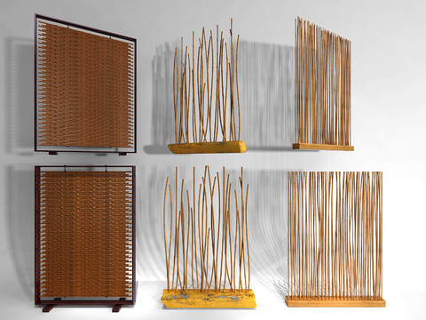 Natural wind bamboo screen partition