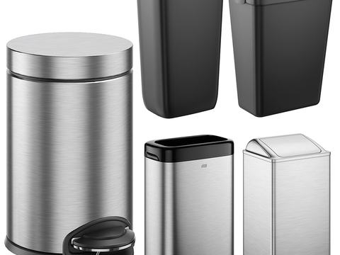 Stainless steel trash can