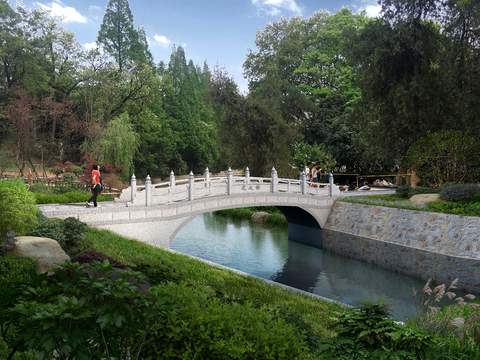 Neo-Chinese Style arch bridge psd