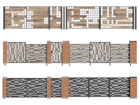 Modern wooden fence fence fence