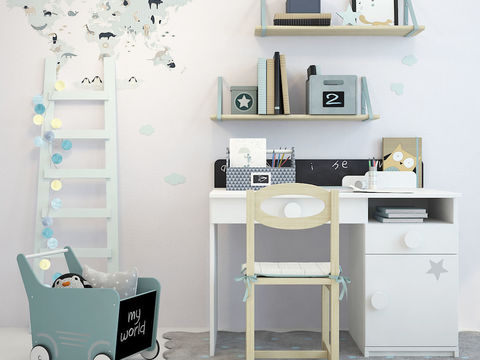 Modern kids Bedroom desk and chair combination