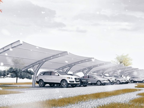 Modern membrane structure parking shed canopy awning