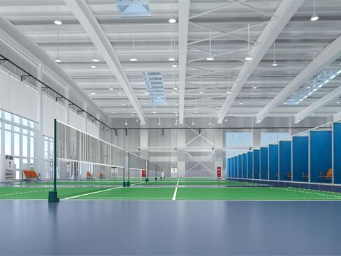 Badminton court arena