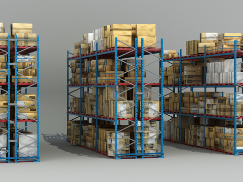 modern warehouse goods shelf