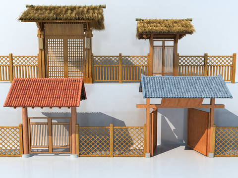 Neo-Chinese Style farmhouse courtyard gate