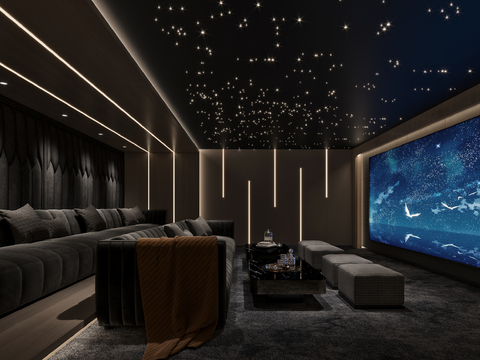 Modern Affordable Luxury Style Video Room Audio-visual Room