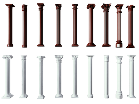 European-style carved Roman column