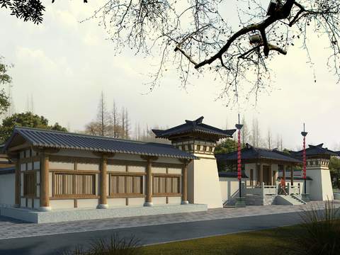 chinese temple landscape psd