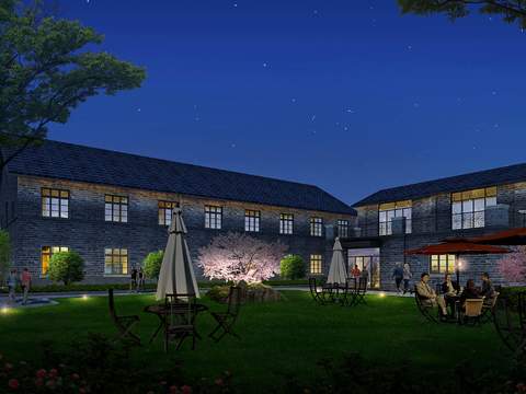 New Chinese Homestay Night View Leisure Area psd