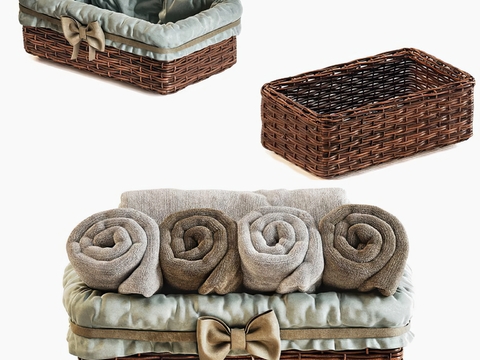 Modern rattan towel storage basket