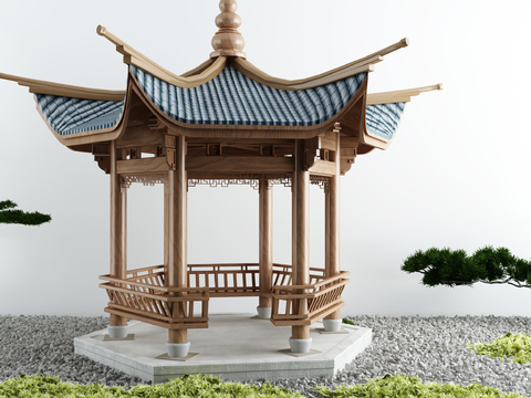 Neo-Chinese Style pavilion gardening sketch