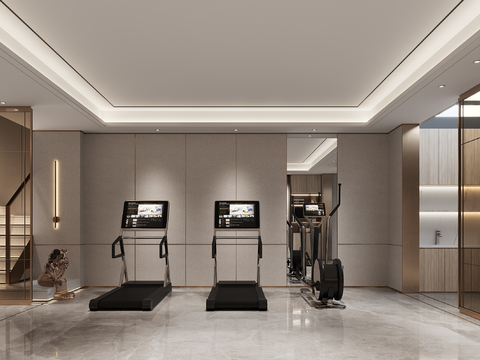 Modern underground fitness room