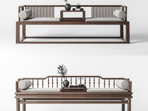 New Chinese Solid Wood Arhat Bed