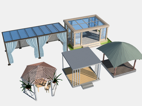 Modern Courtyard Gazebo Rest Pavilion