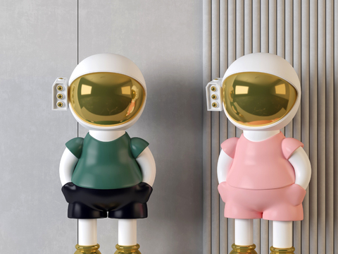 Modern Astronaut Figurine Sculpture