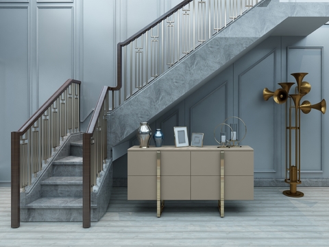 Modern Decorative Cabinet Stair Ornament Combination