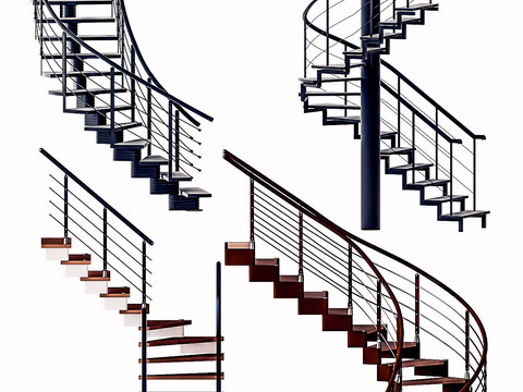 Modern metal stair guardrail