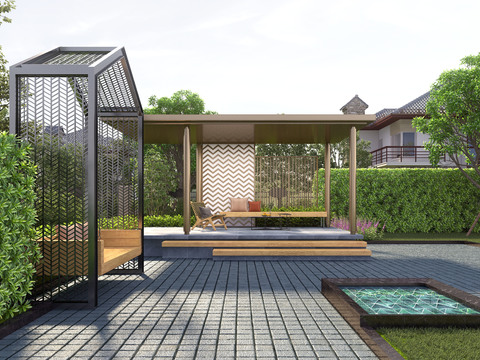 Modern Courtyard Gazebo