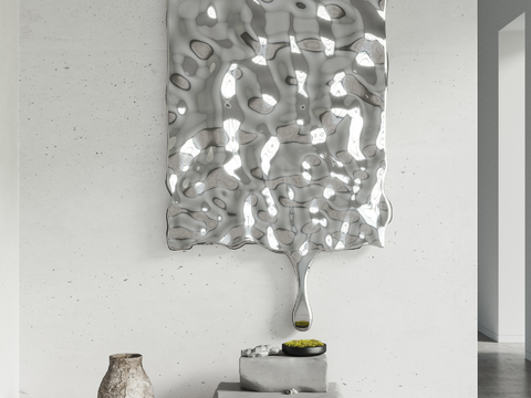 Modern water pattern stainless steel wall decoration