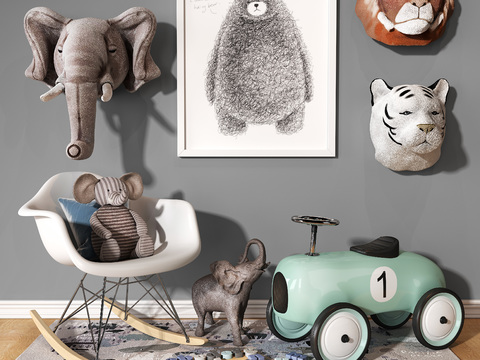 Nordic animal animal head wall decoration children's toys