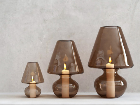 Modern brown lampshade candlestick lamp