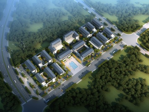 modern residential building exterior bird's eye view psd