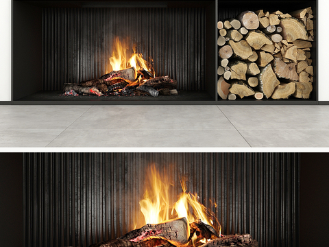 modern fireplace firewood