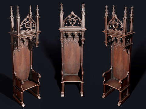 European-style Log Church Chair