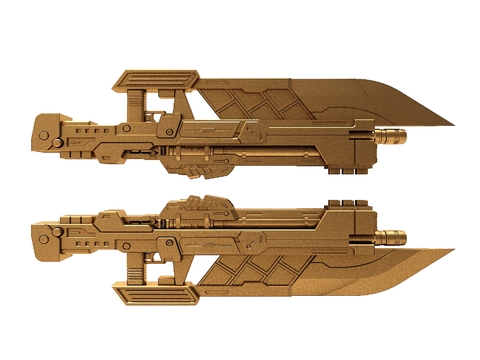 Modern metal bayonet submachine gun