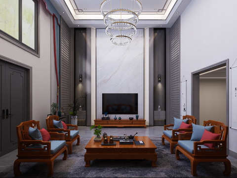 Chinese Villa Living Room Lobby Free