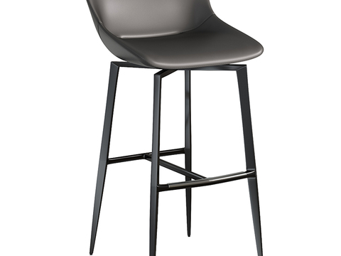 Bonaldo modern dark gray leather bar chairs