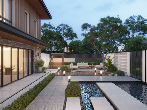 Modern Villa Patio Balcony Garden