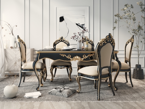 European Dining Table and Chair