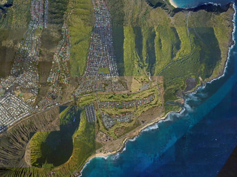 Modern Honolulu Island Aerial View