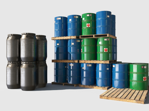 Industrial wind warehouse plastic drum oil drum