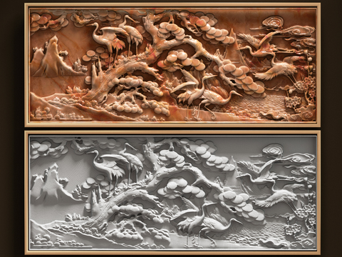 Chinese carved relief