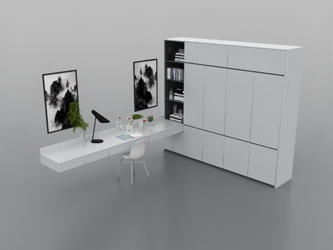 Modern Simple One-piece Wardrobe Desk Free