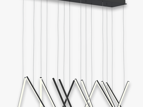 Modern Metal Strip Chandelier Free