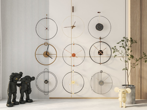 Modern wrought iron wall clock wall decoration pendant