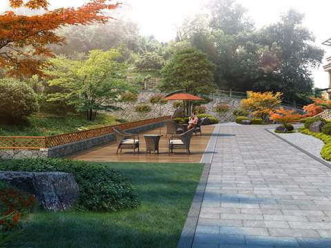 modern courtyard park landscape psd