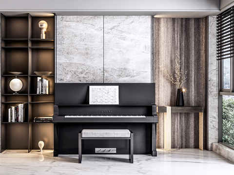 Modern Matte Piano Decorative Cabinet