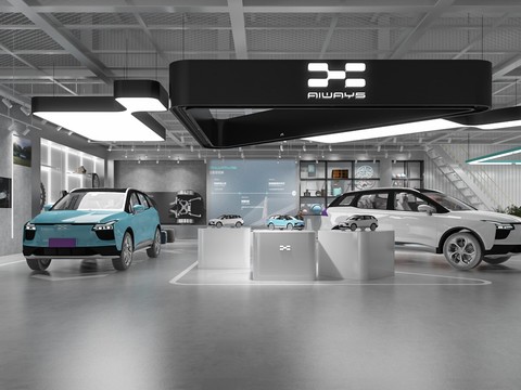 Industrial wind car showroom