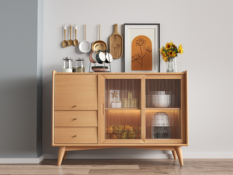 Nordic Solid Wood Sideboard