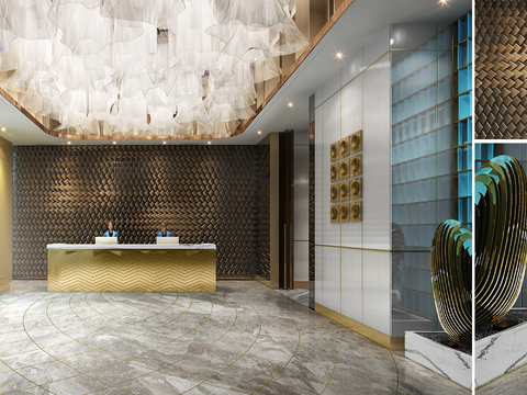 Modern Affordable Luxury Style Hotel Lobby Front Desk