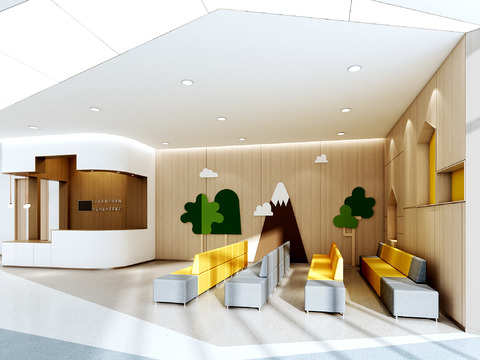 Modern Hospital Pediatric Outpatient Waiting Room