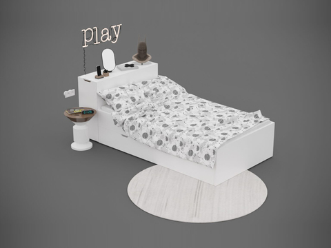 Nordic Simple Solid Wood Single Bed Free