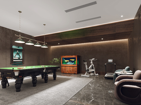 Modern basement billiard room