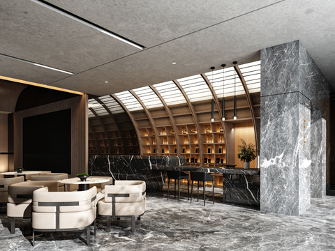 Tang Zhonghan Designs Modern Sales Office Water Bar