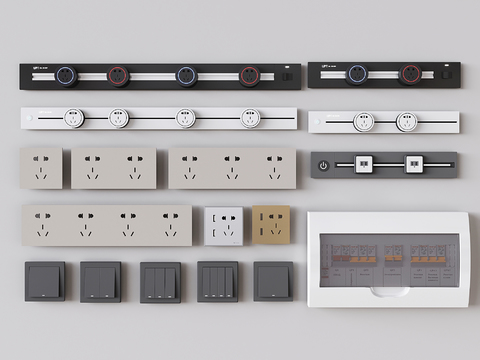 Switch panel rail socket meter box