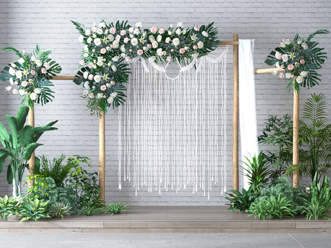 Nordic Green Plant Floriculture Wedding Photo Area